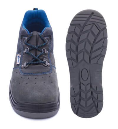 SCORPIO shoe in S1P perforated split leather microfibre with double density polyurethane sole. - Image 2